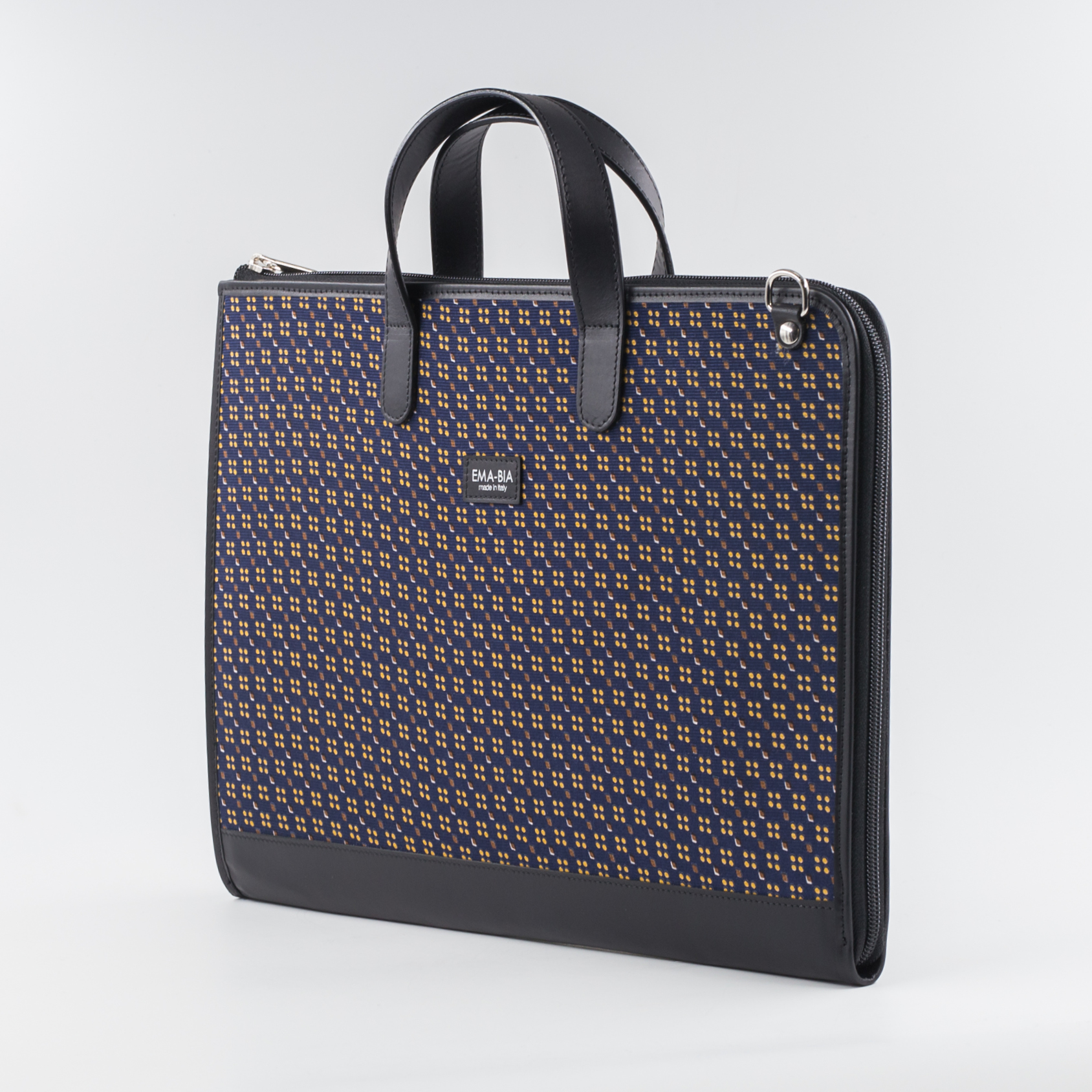 24-Stunden-Tasche aus blauer Seide mit Print 24-Stunden-Tasche aus blauer Seide mit Print