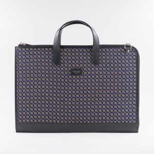 24-Stunden-Tasche aus blauer Seide mit Print