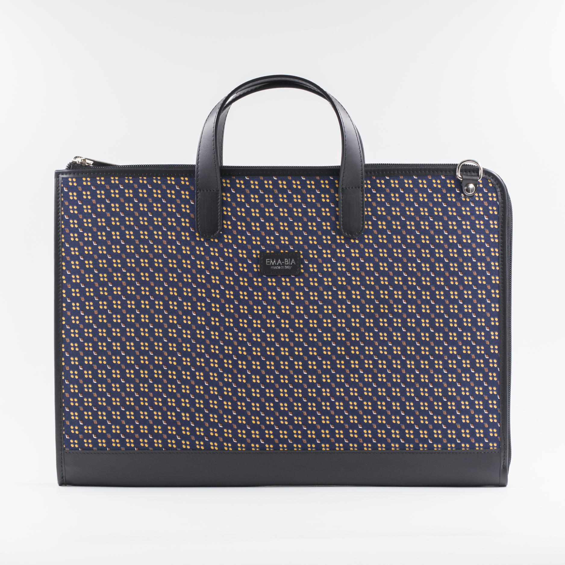 24-Stunden-Tasche aus blauer Seide mit Print 24-Stunden-Tasche aus blauer Seide mit Print