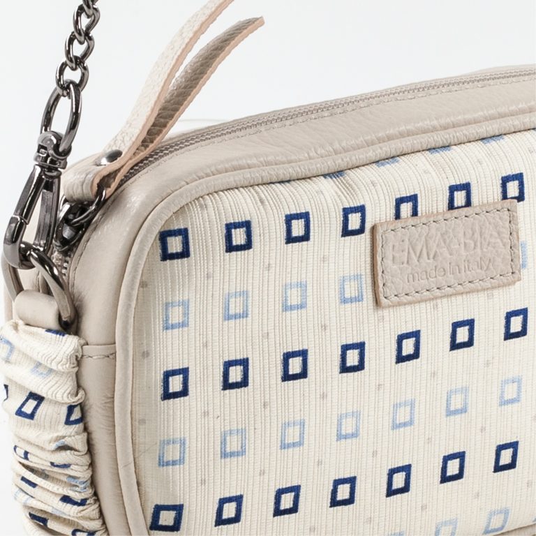 mini borsa a tracolla in pelle beige e seta mini borsa a tracolla in pelle beige e seta