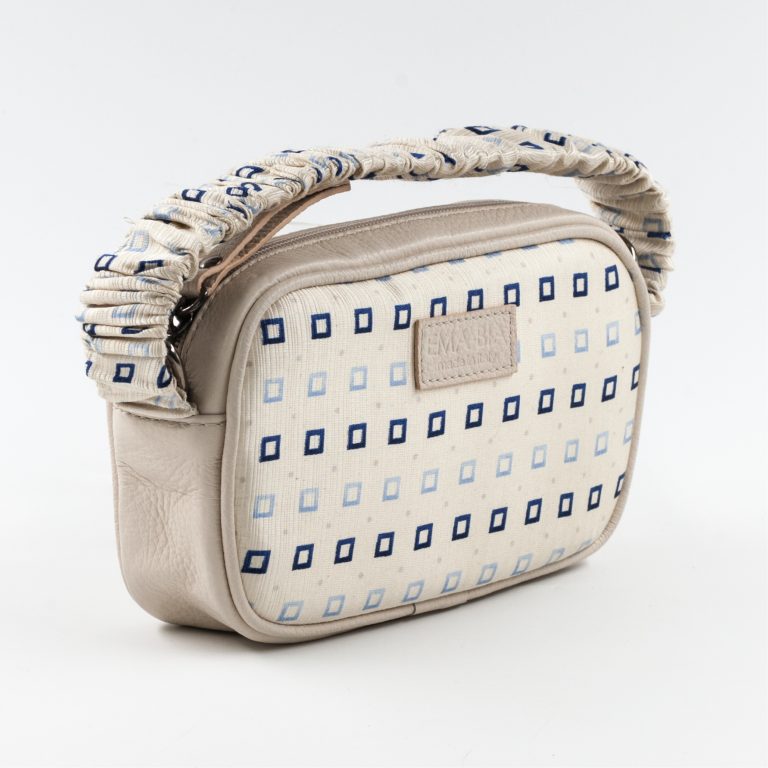 mini borsa a tracolla in pelle beige e seta mini borsa a tracolla in pelle beige e seta