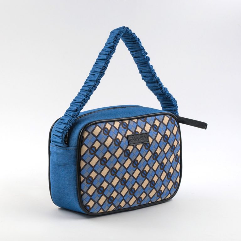 Borsa in jeans e in seta a quadretti Borsa in jeans e in seta a quadretti