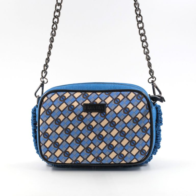 Borsa in jeans e in seta a quadretti Borsa in jeans e in seta a quadretti