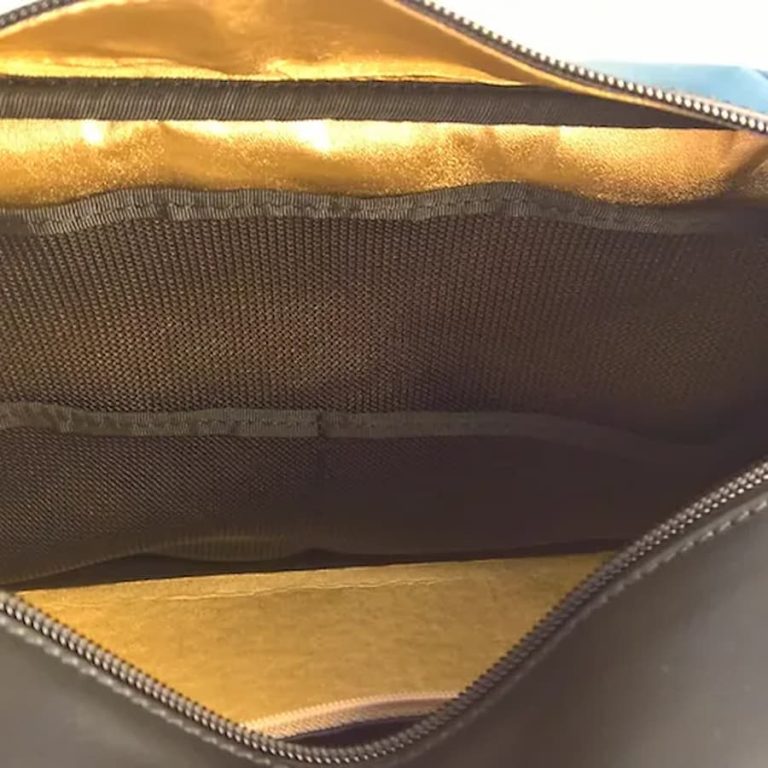 Tasche aus Seide und Leder Petroleum grün Kapazität Tasche aus Seide und Leder Petroleum grün Kapazität