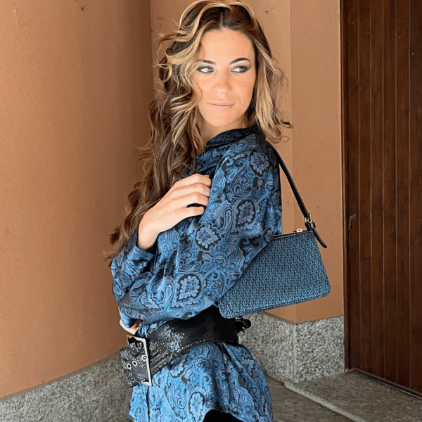 Hemd aus Seide mit grünem Muster - Silky Shirt Orizzonti