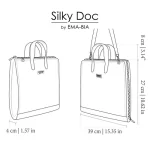 Disegno tecnico borsa 24 ore in seta con finiture in pelle