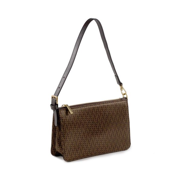 Brown Leather and Silk Handbag - 2023 Collection