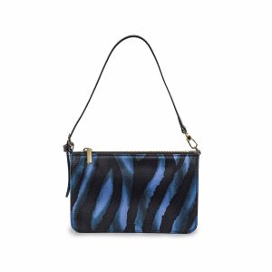 Borsa in seta e in pelle zebrata azzurro
