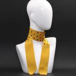 Yellow silk scarf with geometric print