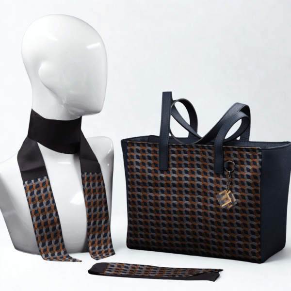 Women's blue patterned day bag - Silky kit 30