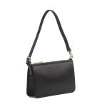 Tasche aus schwarzem Seide und Leder