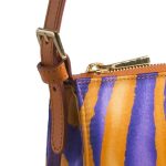 Tasche aus Seide und Leder in Lila und Orange