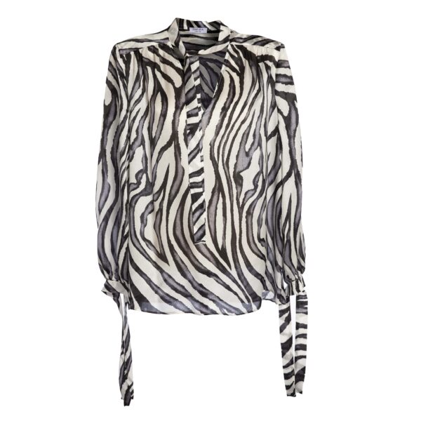 Silk shirt with pattern - Silky Shirt Natura Jasmine