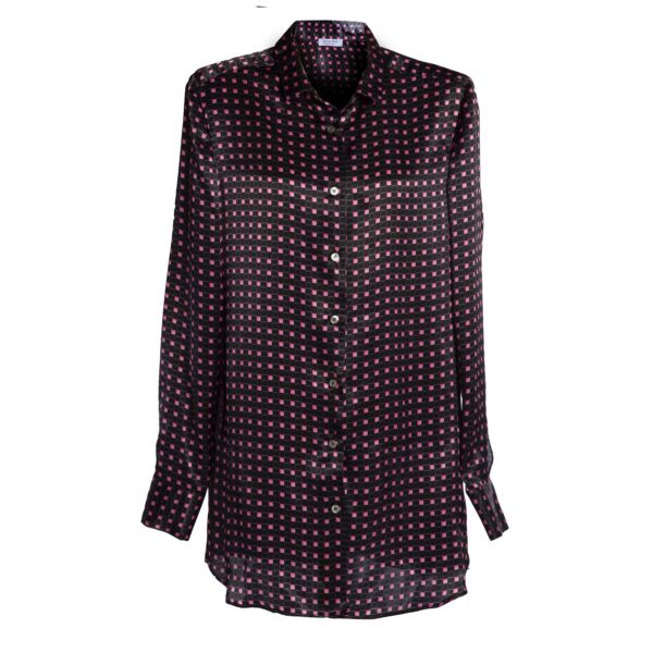 Camicia in seta nera e fucsia - Silky Shirt Natura Aurora