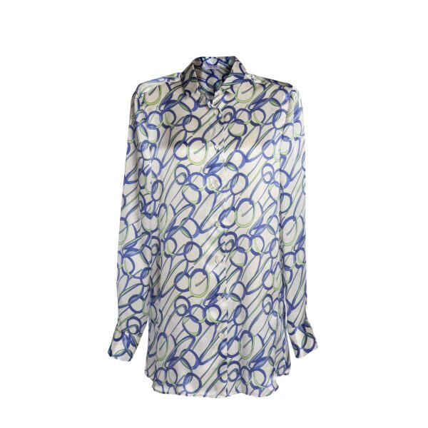 Seidenhemd mit Druck - Silky Shirt Natura Aurora