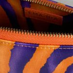 Tasche aus Seide und Leder in Lila und Orange
