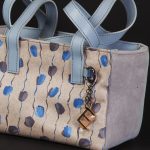bag a shoulder in suede grey and foulard silk