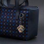 bag and foulard woman in silk blue