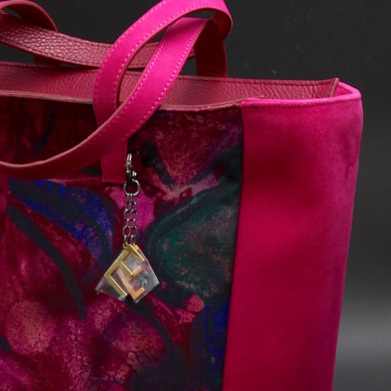 bag-in-suede-purple-and-silk Bag in suede purple and silk