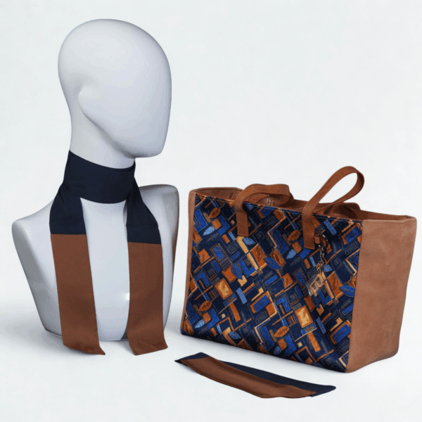 Large brown suede day bag - Silky kit 30