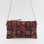 Bag with red ton-sur-ton patterned print