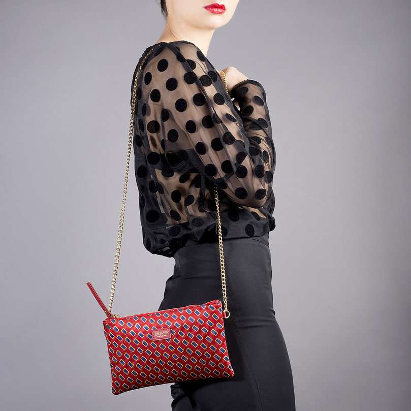 Geometric Pattern Baguette Bag