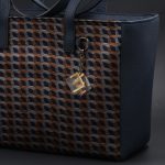 Borsa da giorno da donna con stampa blu