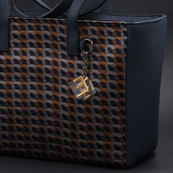 Borsa da giorno da donna con stampa blu
