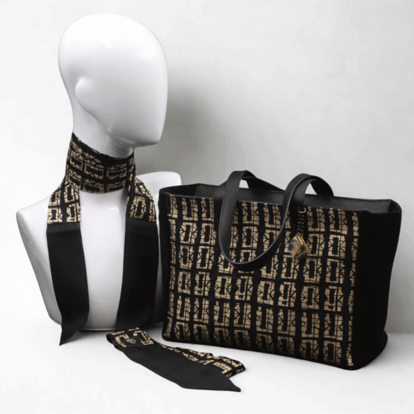 Black suede handmade day bag - Silky kit 30