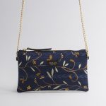 Borsa in seta con stampa floreale e catenella