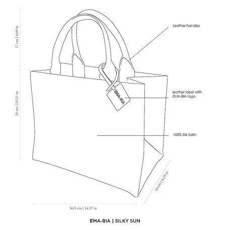 borsa in seta e pelle con fantasia arancio stampa
