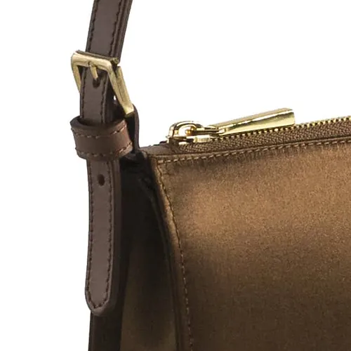 bag in silk and brown leather details
