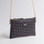 Black silk bag with chain