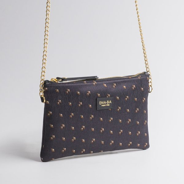 Black silk bag with chain