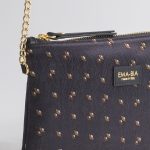 Black silk bag with chain