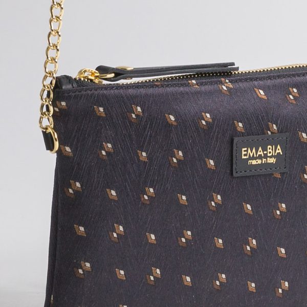 Black silk bag with chain