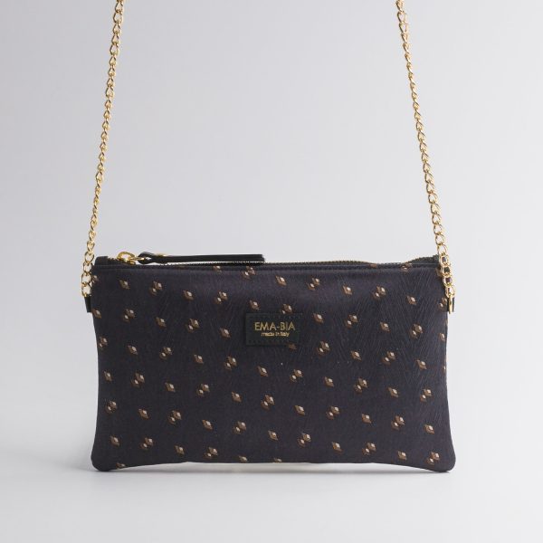 Black silk bag with chain