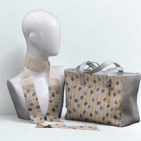 Light grey suede day bag - Silky kit 30