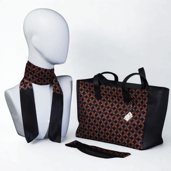 Black and red patterned day bag - Silky kit 30