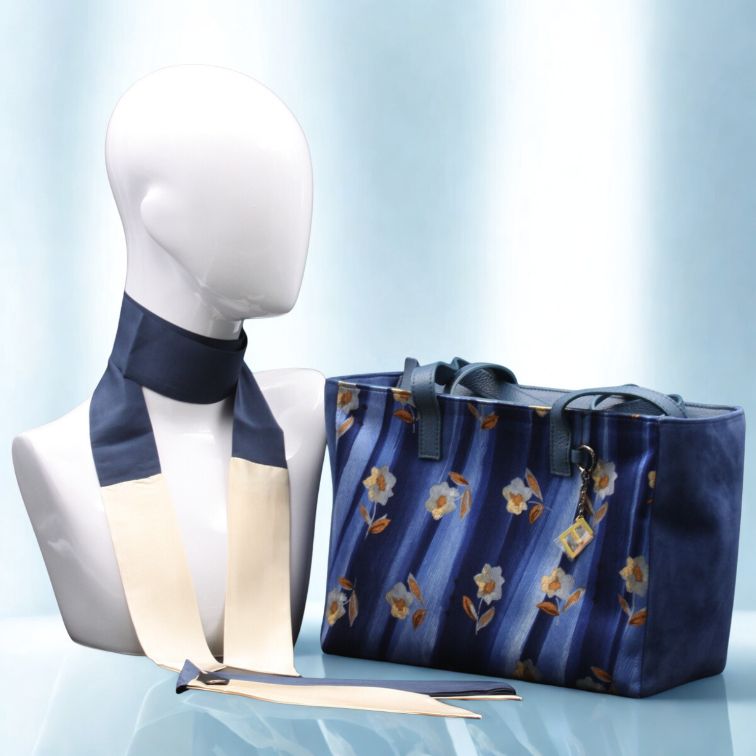 borsa-manici-grandi-fiori-azzurri-marrone-camoscio-azzurro blank