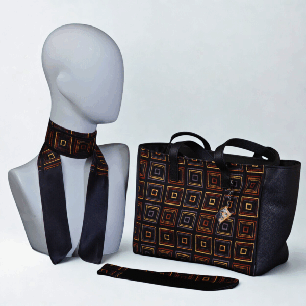 Black day bag with check pattern - Silky kit 30