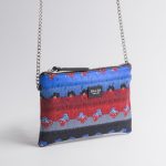 Borsa piccola in seta con stampa geometrica
