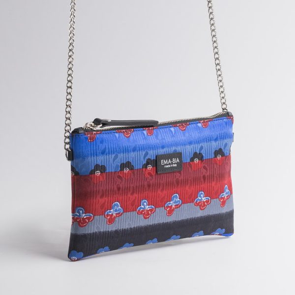 Borsa piccola in seta con stampa geometrica
