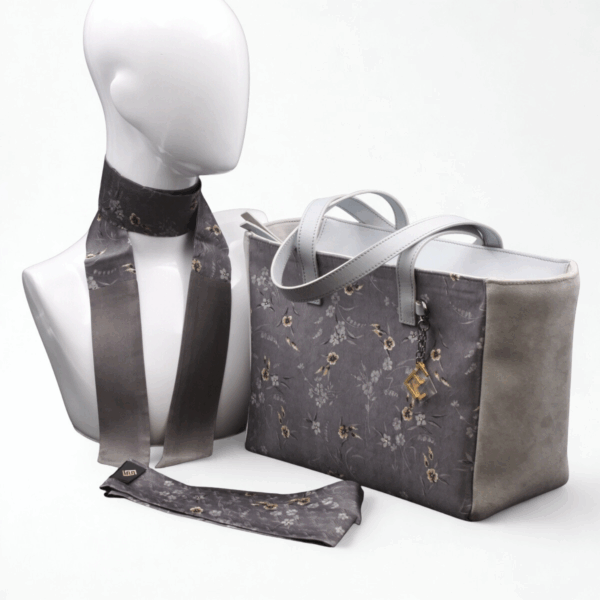 Grey bag with matching scarf - Silky kit 30