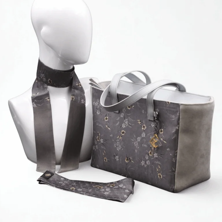 borsa-tracolla-grigia-scura-argento-stampa-fiori