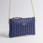 Borsetta in pelle con stampa geometrica