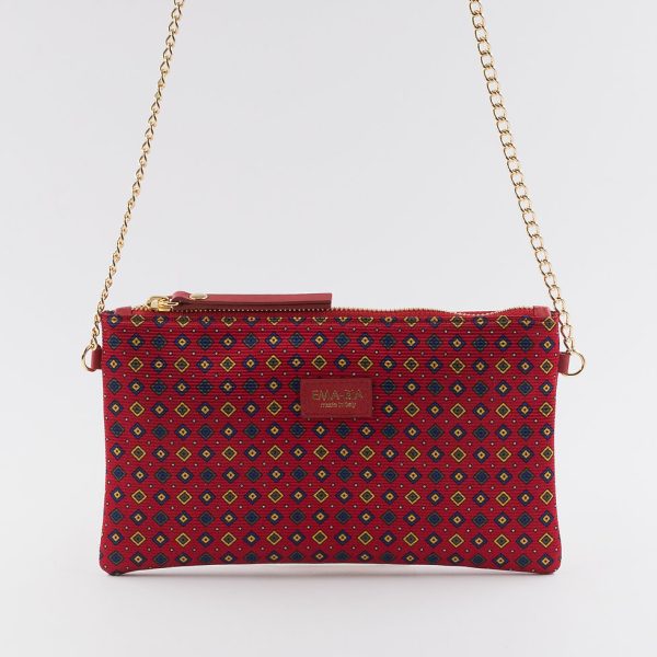 Handtasche aus roter Seide