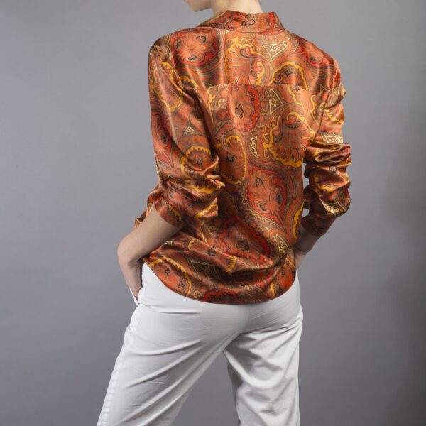 Hemd aus Kaschmir in Orange - Silky Shirt Universo