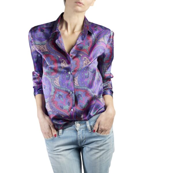 Purple Cachemire Silk Shirt – Silky Shirt Universo