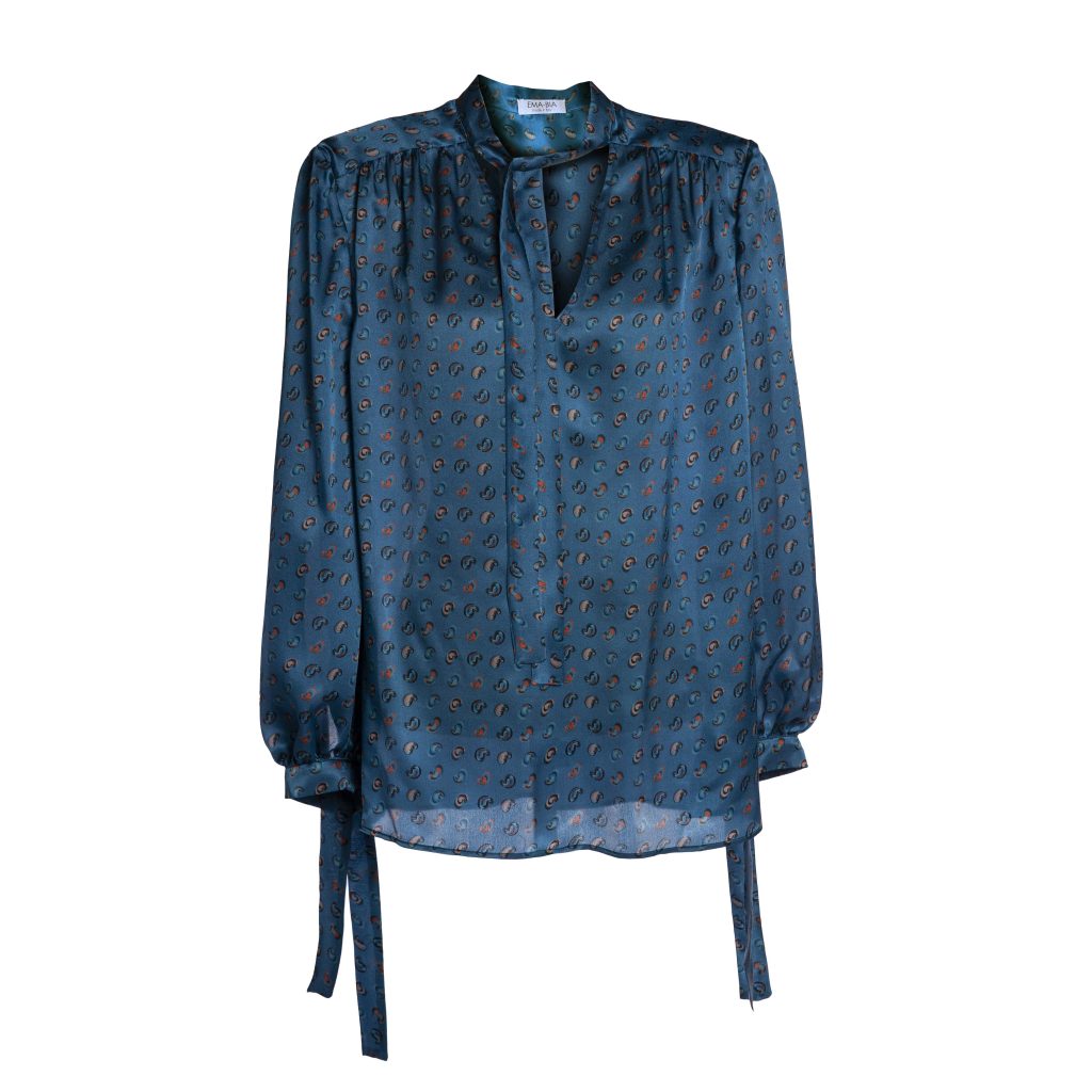 camicia in seta jasmine blu
